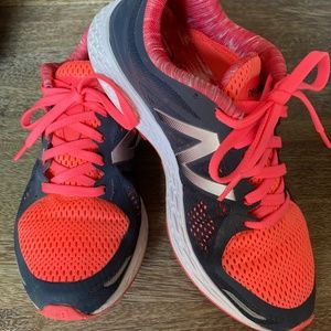 Women's New Balance Zante V2 Fresh Foam; Dark Gray and NeonPink